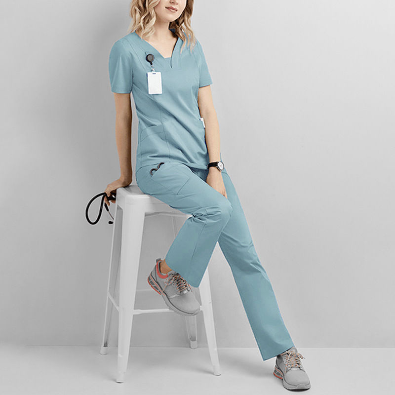 Women's Classy Scrub Clothes, Oral Doctor Work Clothes, Hand Washing Clothes, New Beauty Salon Operating Room Nurse Clothes, Split