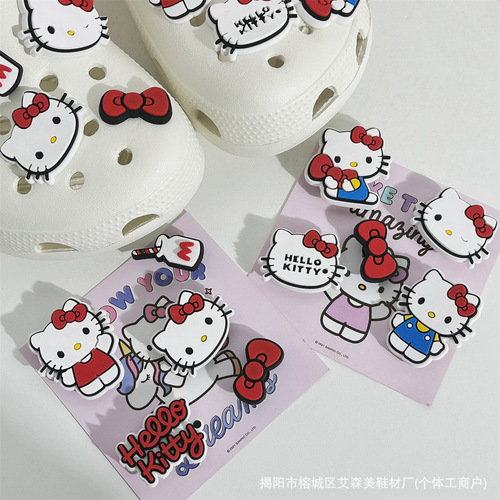 Children's cartoon shoes with holey design, cute and decorative accessories, 3D shoe clips, detachable