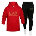Red + black pants + gold label