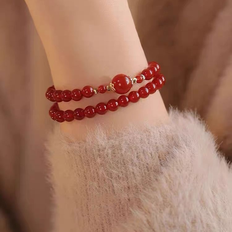 [Long Xiang] brazalete de perlas de transporte de doble capa nicho de diseño de pulsera de alta calidad, regalo de amigas dulces