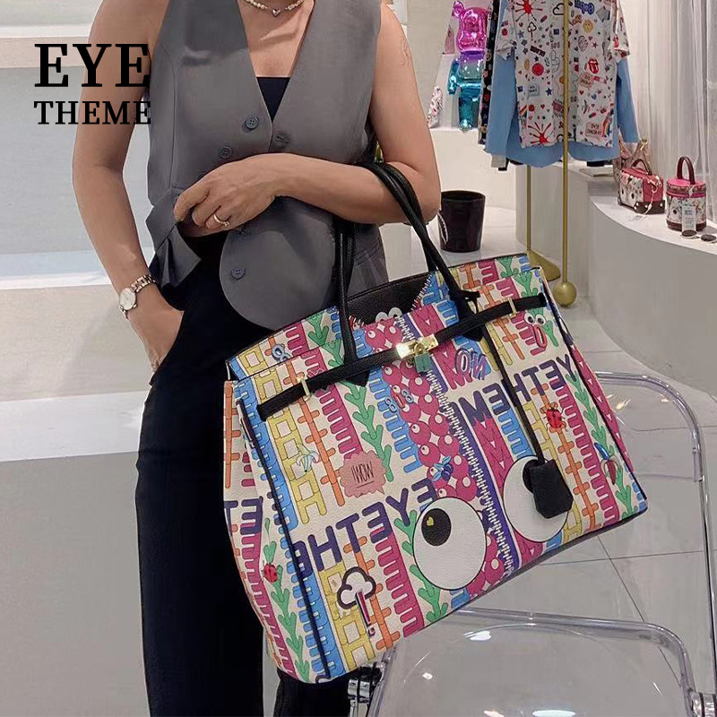 Supercapacidad PU impresión litchi contraste color bolsas de bloqueo portátiles de viaje bolsa de fitness de almacenamiento de moda 2221 #