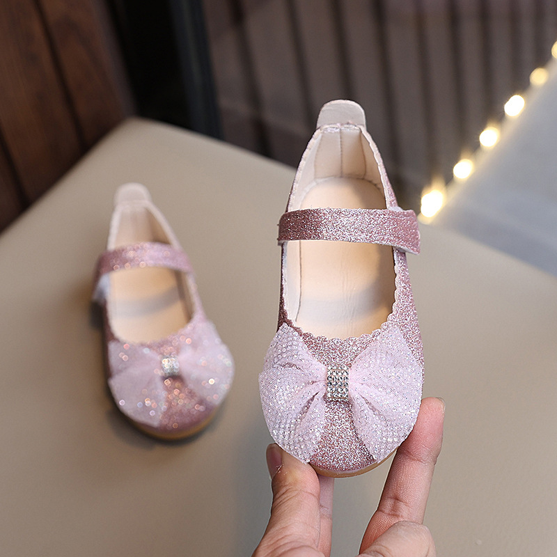 Zapatos de princesa para niñas, nuevos zapatos para niños, zapatos de cuero de primavera y verano brillantes, zapatos de niña, zapatos de bebé, suela suave