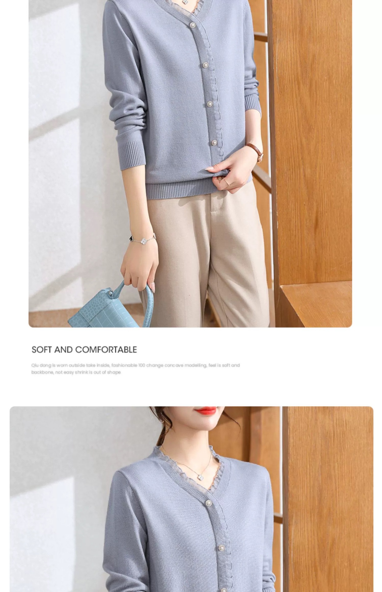 Spring new fashionable fashionable middle-aged and elderly women's lace lace collar bottoming shirt mother's inner sweater