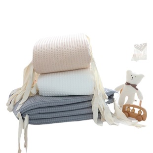 Pure cotton waffle baby bed baby bed half enclosure cloth one-piece children's anti-collision enclosure edge anti-collision soft bag