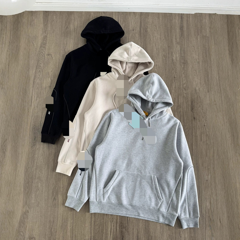 26 Cross-Border Sales of New Spring and Autumn Fleece Men's Hooded Sweatshirts with Cross-Border Printed Reflective Strips for Couples