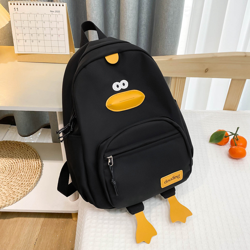 Estilo japonés Net rojo dibujos animados mochila kindergarten bolsa de viaje pequeño pato lindo niños lienzo mochila image 5