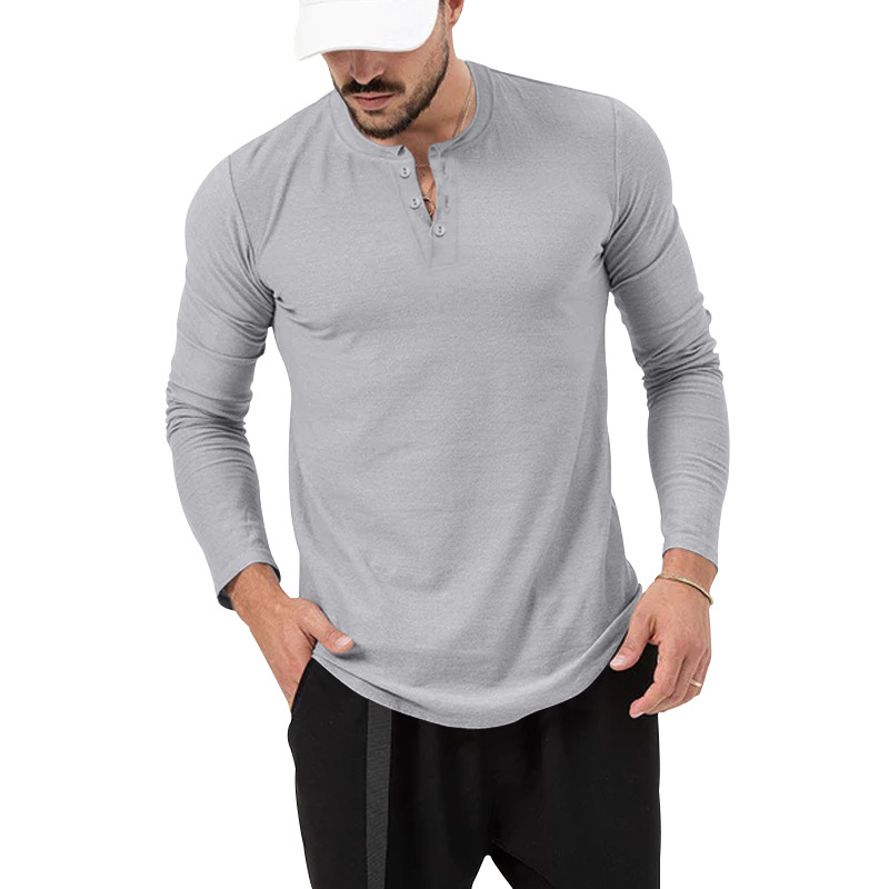 2024 European Men's Spring Autumn Round Neck Long Sleeved T-Shirt Loose Pullover Casual Men's T-Shirt Basic Tees Top_voghion.com