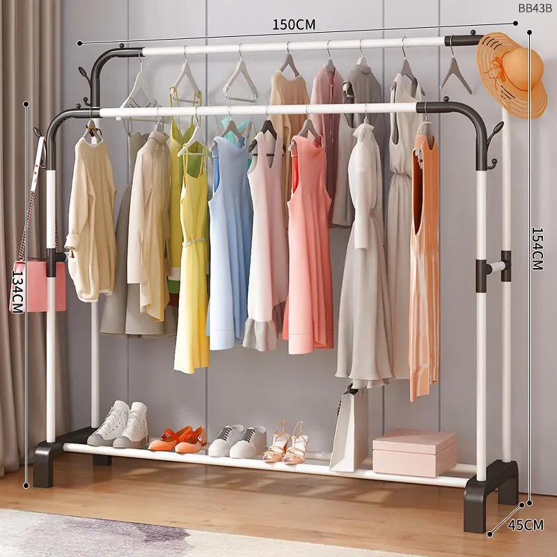 percha de ropa tipo piso para uso doméstico de alto grado colgar prendas de ropa rack varilla telescópica especial para balcón edredón