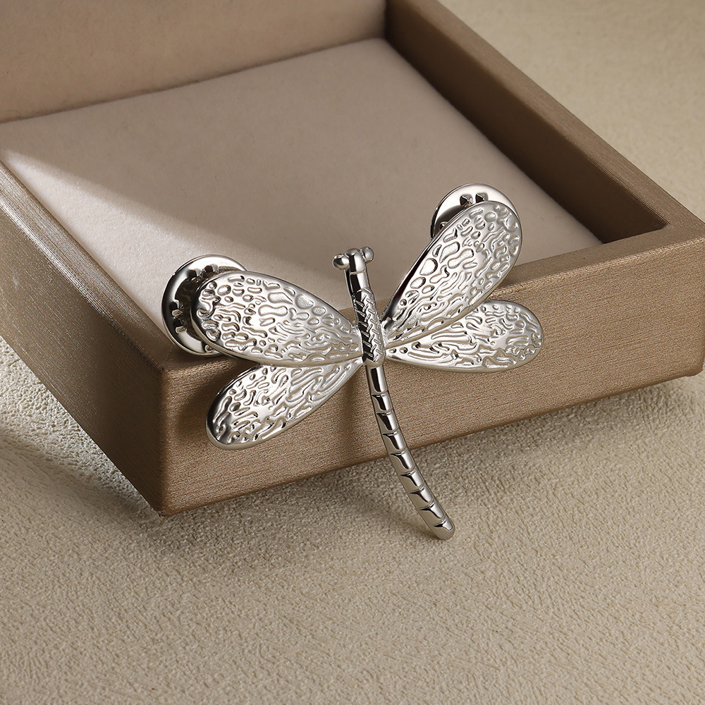 8g Weight Brooches Classification Daily Occasion 304 Stainless Steel Material Dragonfly Pattern All Seasons Season Women's Gender Plating Design Retro, Classic Style Style Retro Classic Style Pin Dragonfly 304 Stainless Steel Plating Women's Brooches 1