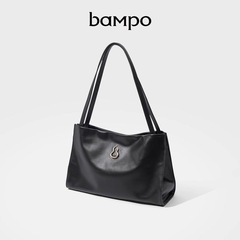 BAMPO半坡福瑞方方包 头层牛皮单肩大容量通勤真皮葫芦托特包女潮
