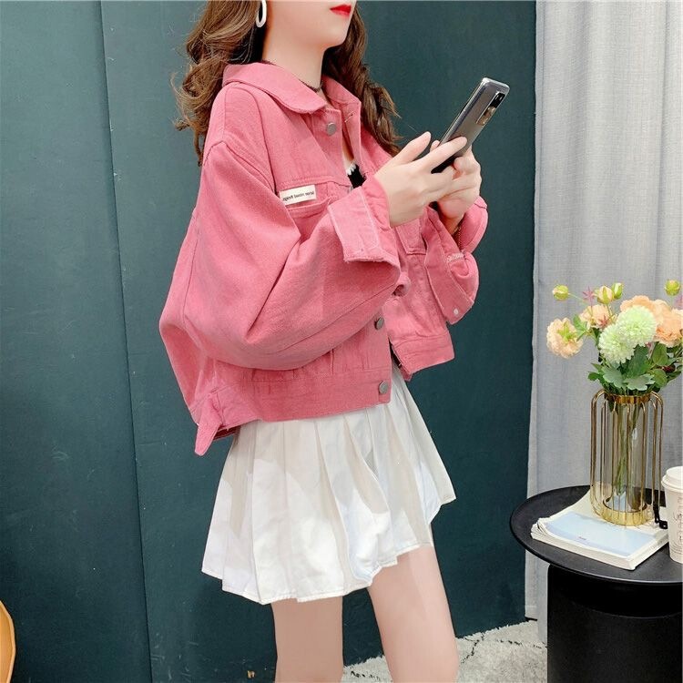Short denim jacket for petite women, spring and autumn 2026 new Korean style loose street-style jacket, trendy on Instagram Short denim jacket for petite women, spring and autumn 2026 new Korean style loose street-style jacket, trendy on Instagram