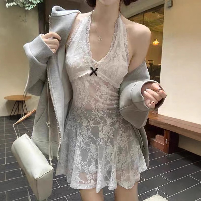 白の純欲風のセクシーなレースのつなぎ合わせの底のガーターのベストの女性の冬の修身はやせている上着を現します。|undefined
