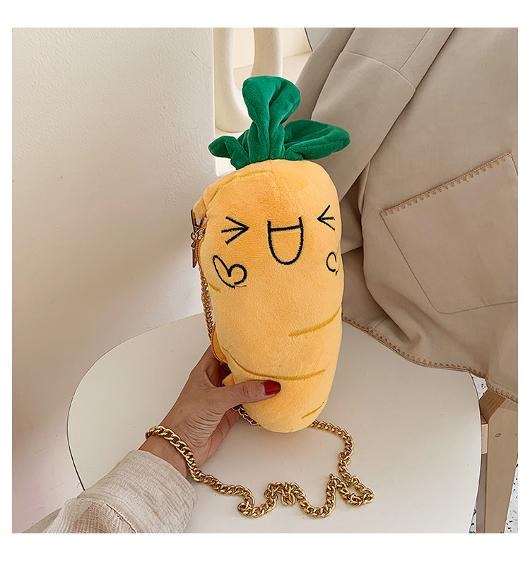 Cute Carrot Shoulder Messenger Plush Bag Wholesale Nihaojewelry display picture 25