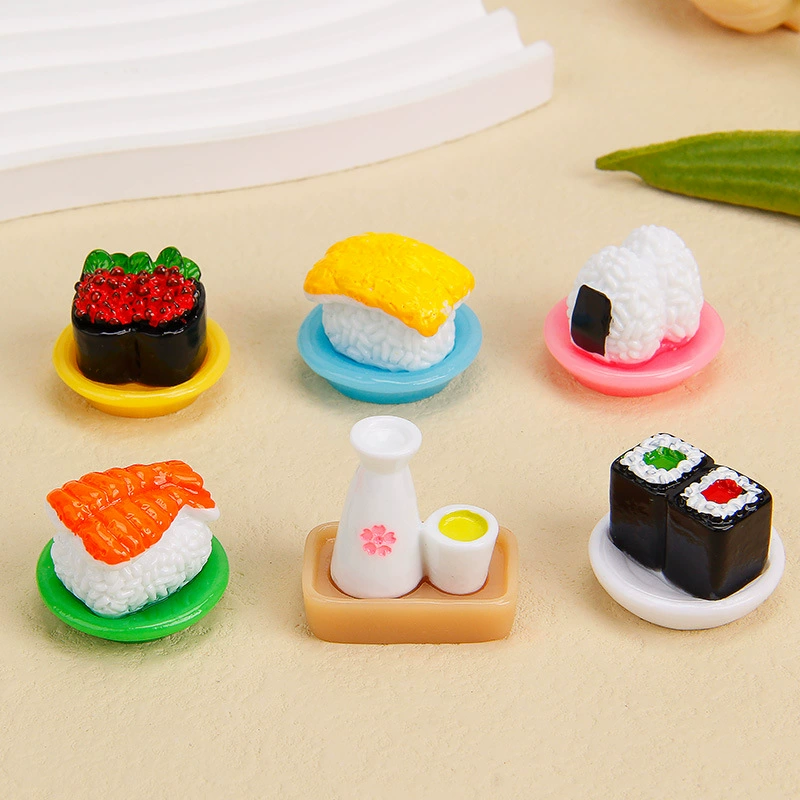Микроминиатюрный трехмерный поднос с едой и игрой суши набор мини-сакэ в японском стиле