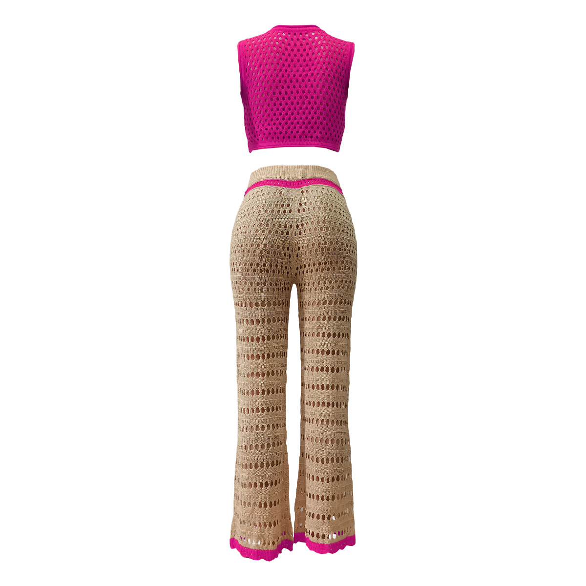 Urban Fashionable Knitted Hand Crochet Outdoor Sports Casual Suit Women Clothing