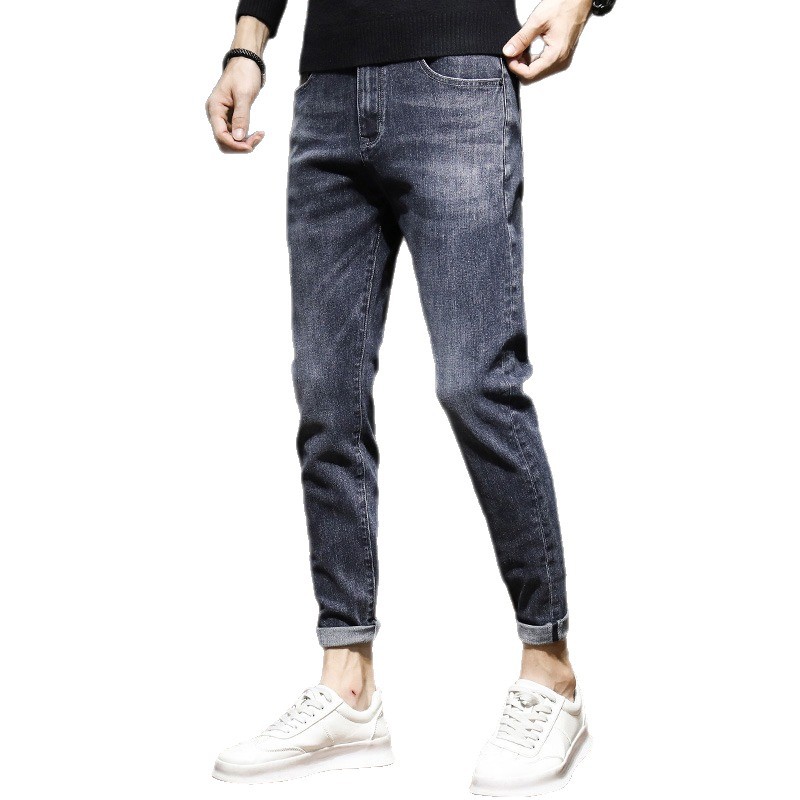 Pantalones denim simples, nuevo temperamento perezoso, estilo recto, moda de moda de Harajuku, literatura y arte.