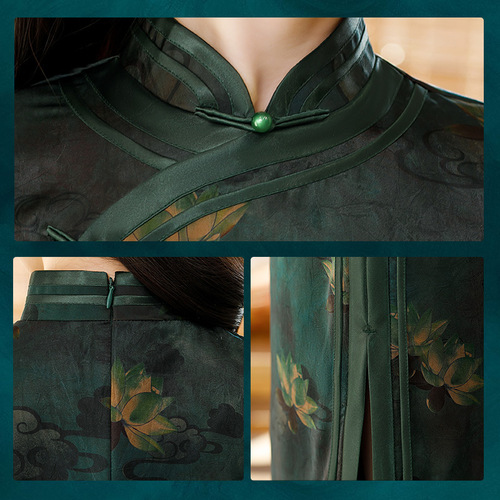 Retro Chinese Dress oriental old shanghai Qipao morality cheongsam Chinese wind collar fashion cheongsam party dresses with short sleeves 