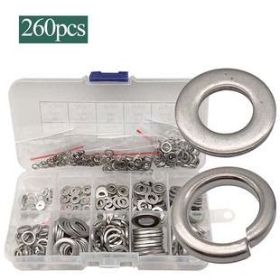 260pcs���b 304ƽ�|Ȧ���P䓉|Ȧ�M��M2.5-M10���|Ƭ���ى|Ȧ����