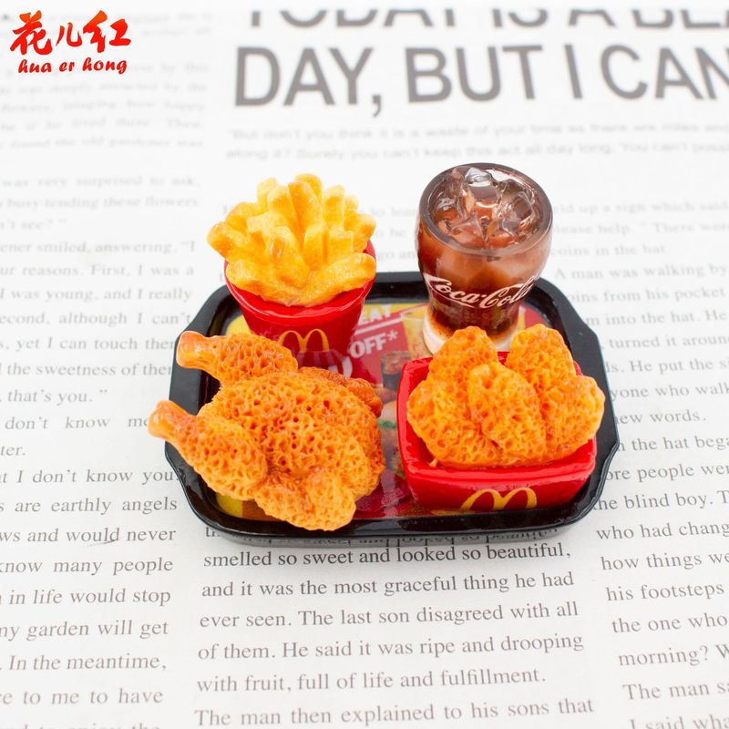 新款麦香套餐系列 diy奶油胶树脂配件发饰发夹挂件手机壳冰箱贴|undefined