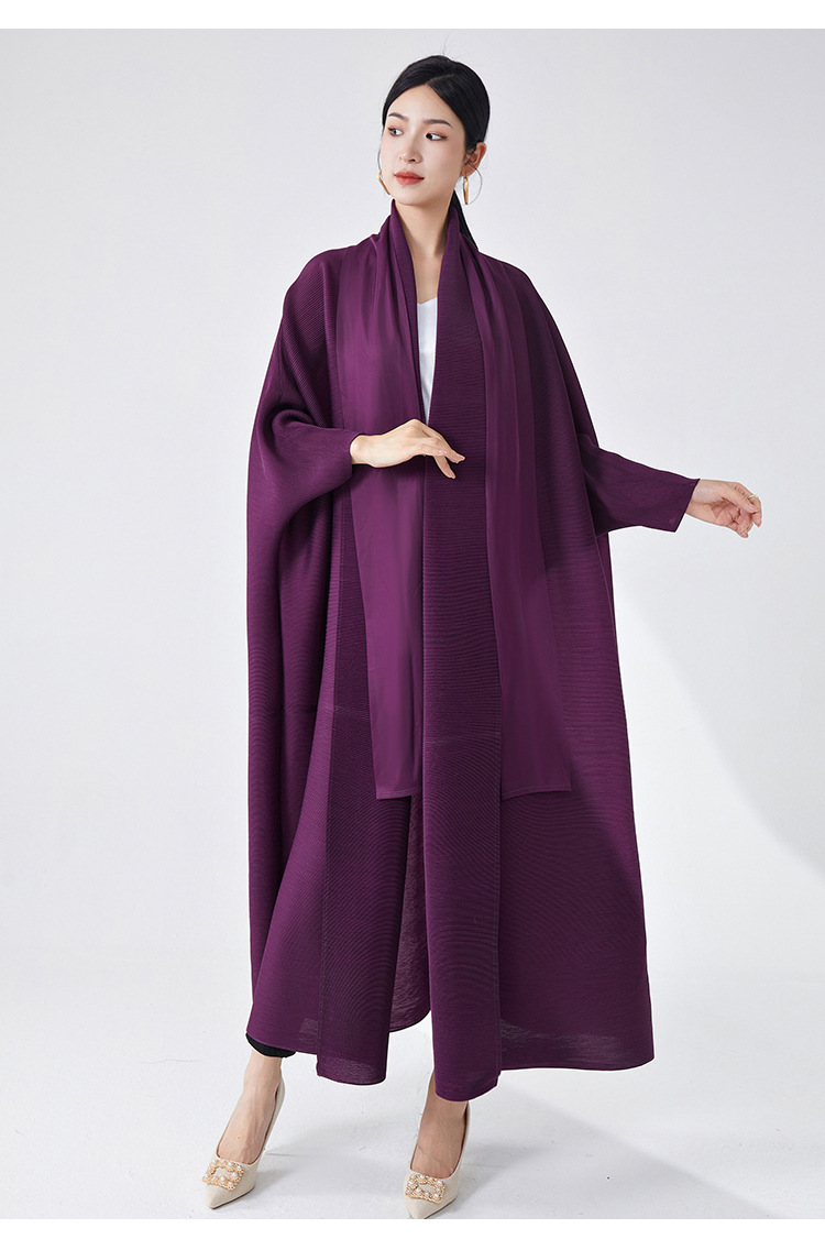 Foreign Trade Arab Clothing, High-end Muslim Women's Loose Plus-size Issey Miyake-style Large Robe Coat For Autumn_ecoleips.com