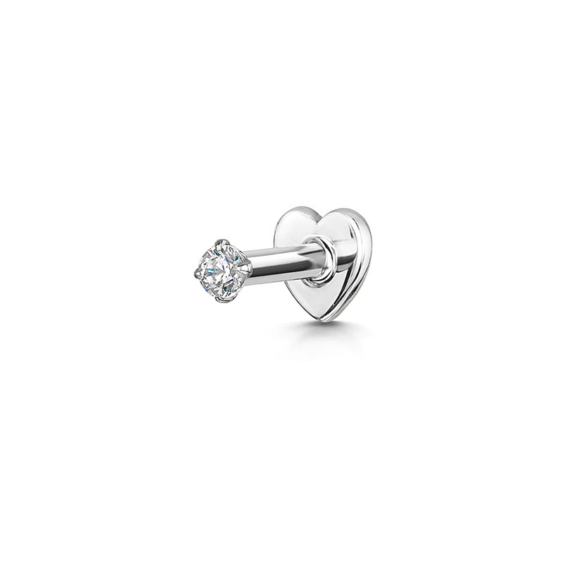 Europa y América Venta caliente s925 plata esterlina ins estilo simple diamante-incrustado personalidad cartílago piercing amor hilo piercing oído hueso uñas