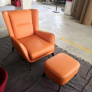 Italian Light Luxury Lazy Leisure Chair Designer Living Room Balcony Single Person Genuine Leather Negotiation Reception Sofa Chair Tiger Chair
