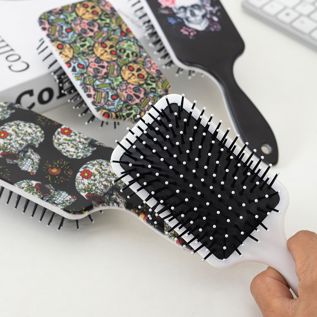 115g Weight Hair Comb Makeup Tools Types 1 Piece Quantity Plastic Material Halloween Festival Skull Pattern Simple Style, Classic Style, Commute Style Simple Style Classic Style Commute Skull Plastic Hair Comb 1 Piece 2