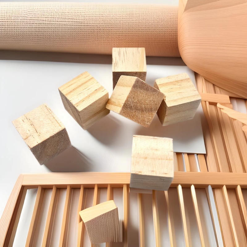 Juguete de hámster pequeño bloque de madera de pino bricolaje cubo de madera creativo oso dorado loro mordiendo los dientes pequeño juguete para mascotas