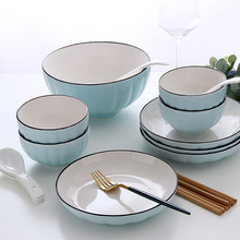 碗碟套裝 創意家用吃飯碗筷組合情侶餐具人套裝日式個性陶瓷碗盤