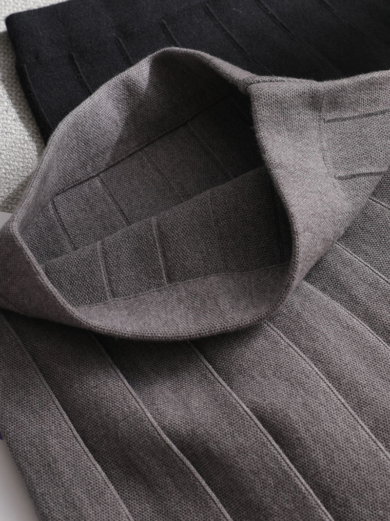 (2개) 여성 니트 스커트 A 라인 플리츠 스커트 두꺼운 가을 겨울 짧은 스타일