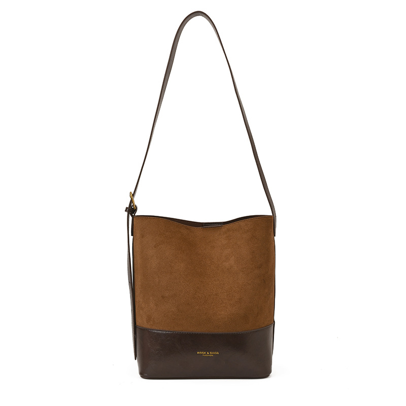 Retro Large Capacity Underarm Bag For Women Autumn/Winter 2025 New Trendy Fashion Suede Bucket Bag Shoulder Tote Bag - Thumbnail 7