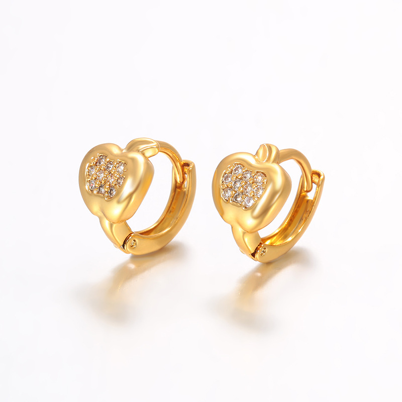 Xuping joyería nicho de diseño transfronterizo de Apple pendientes de orejas de moda ligera de lujo de cobre al por mayor