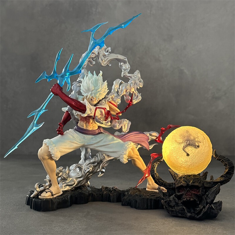 One piece hold the Thunder five-gear Nica belt tedian lightning five-gear Luffy anime hand-made model ornaments One piece hold the Thunder five-gear Nica belt tedian lightning five-gear Luffy anime hand-made model ornaments