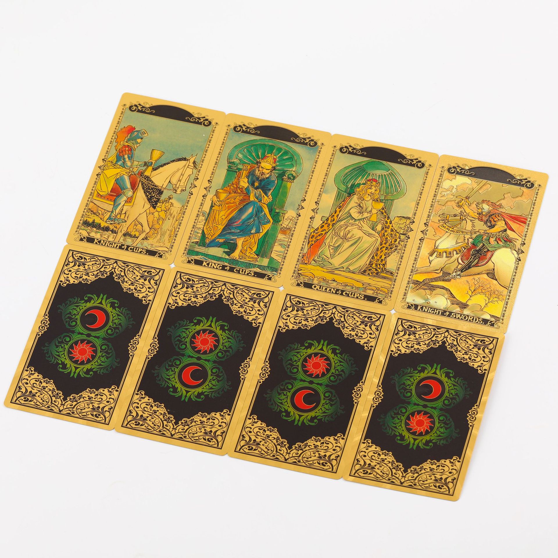 Tabuleiro de Tarô em PVC Plástico Impermeável com Estampagem em Folha Dourada e Cartas Personalizáveis._voghion.com