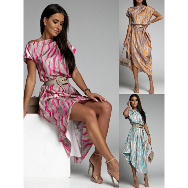European and American Style Street Fashion Vibe, Amazon's New Summer Irregular One-Shoulder Elegant Women's Dress European and American Style Street Fashion Vibe, Amazon's New Summer Irregular One-Shoulder Elegant Women's Dress