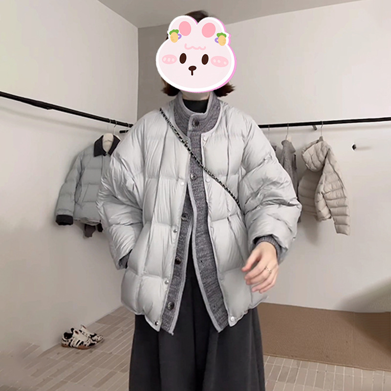 2025冬季新款设计撞色假两件棉服女韩系立领百搭时尚保暖显瘦棉衣
