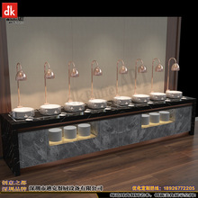 石英石自助餐台尺寸 高端酒店自助餐厅设计案例图 大理石自助餐台