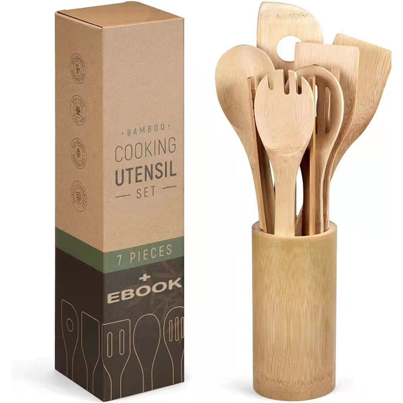 Traje de espátula de bambú Amazon Venta caliente filipina utensilios de cocina traje asequible barato bambú espátula utensilios de cocina traje