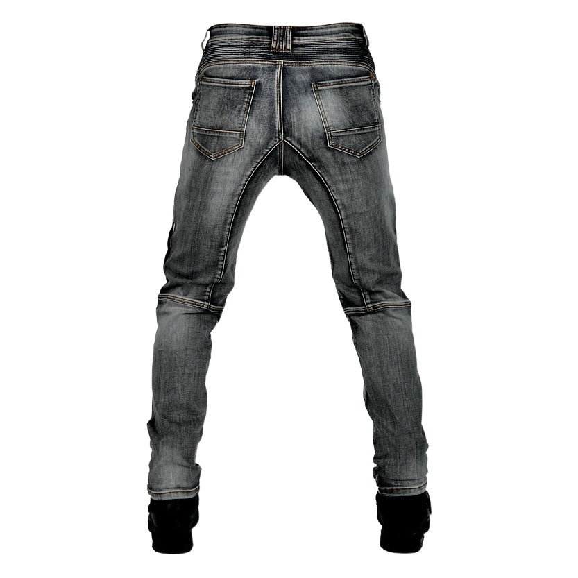Pantalones vaqueros de la motocicleta de los hombres pantalones de montar a caballo kevlar resistente al desgarro de carreras estiramiento pantalones anti-caída de silicona equipo de protección