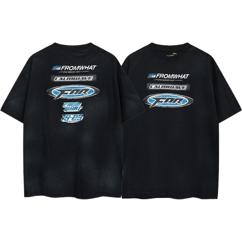 Cross-Border Street Fashion FAR.ARCHIVE apenado lema LOGO carta impresión hombres suelta casual manga corta Camiseta moda