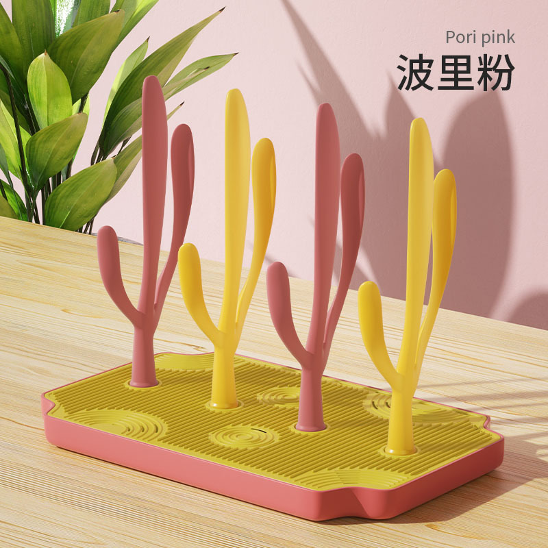 Botella de bebé rack de secado rack de secado portátil multifuncional para bebés en forma de árbol desmontable tetina marco de drenaje marco de soporte