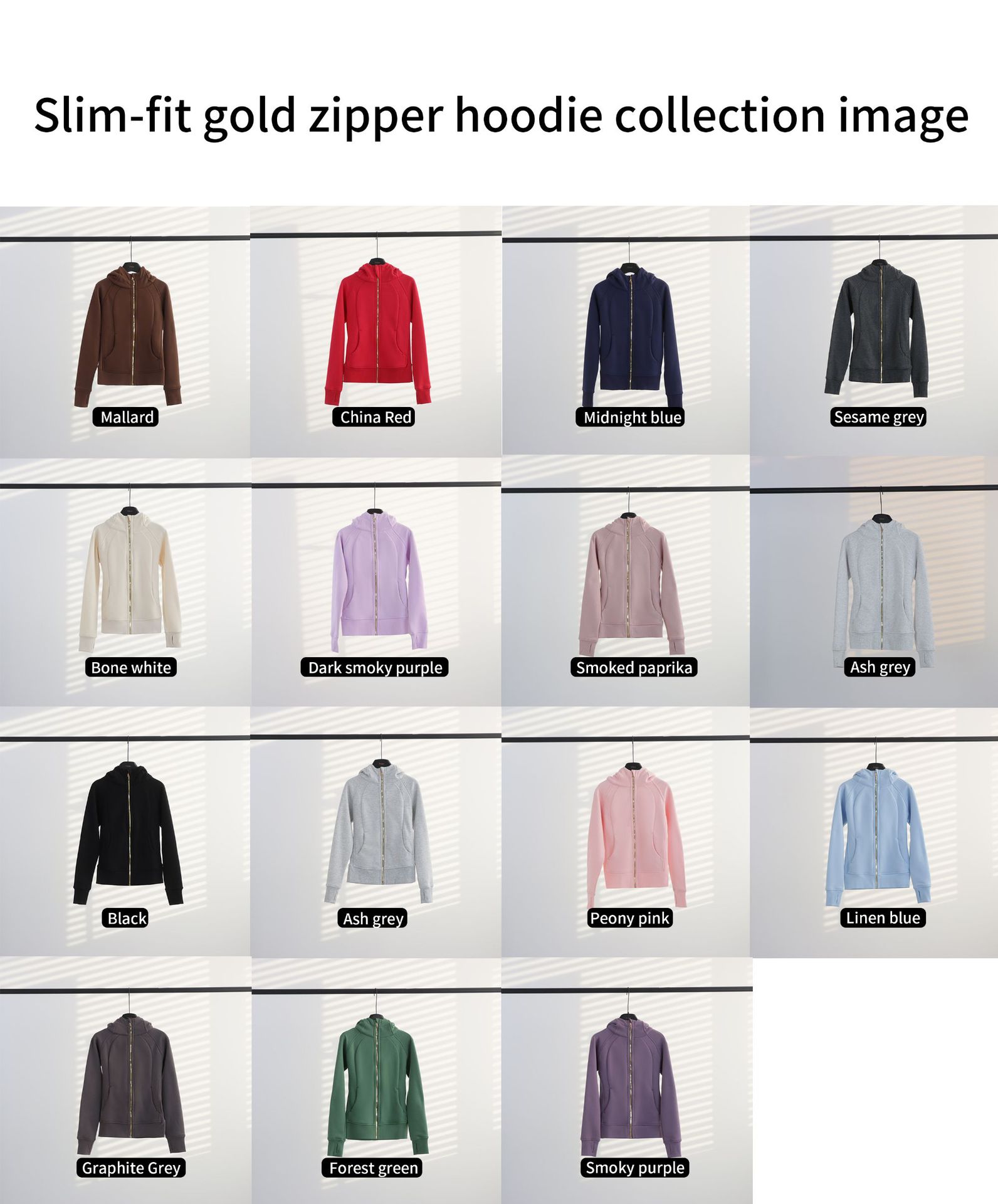 Women's Slim-Fit Scuba Hoodie With Gold Zipper – Fleece-Lined Pullover For Casual & Athletic Wear (Cotton, Stylish Colors)​_ecoleips.com