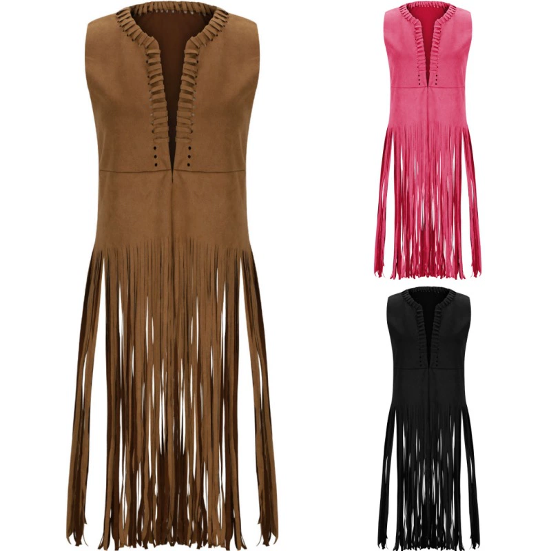 Amazon европейский и американский стиль новый шаль с кисточками жилет куртка для женщин без рукавов