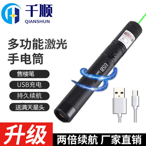303 rechargeable USB laser flashlight outdoor laser flashlight pointer pen sales indicator pen laser gift