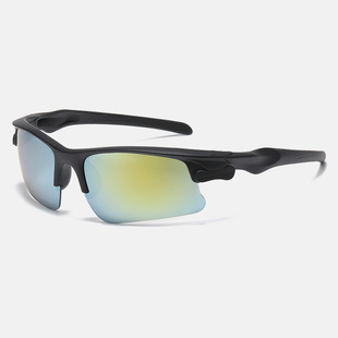 New Cross-Border Sunglasses with Personalized Smooth Lines, Outdoor Sports Glasses, Cycling Windproof Night Vision Colorful Glasses
