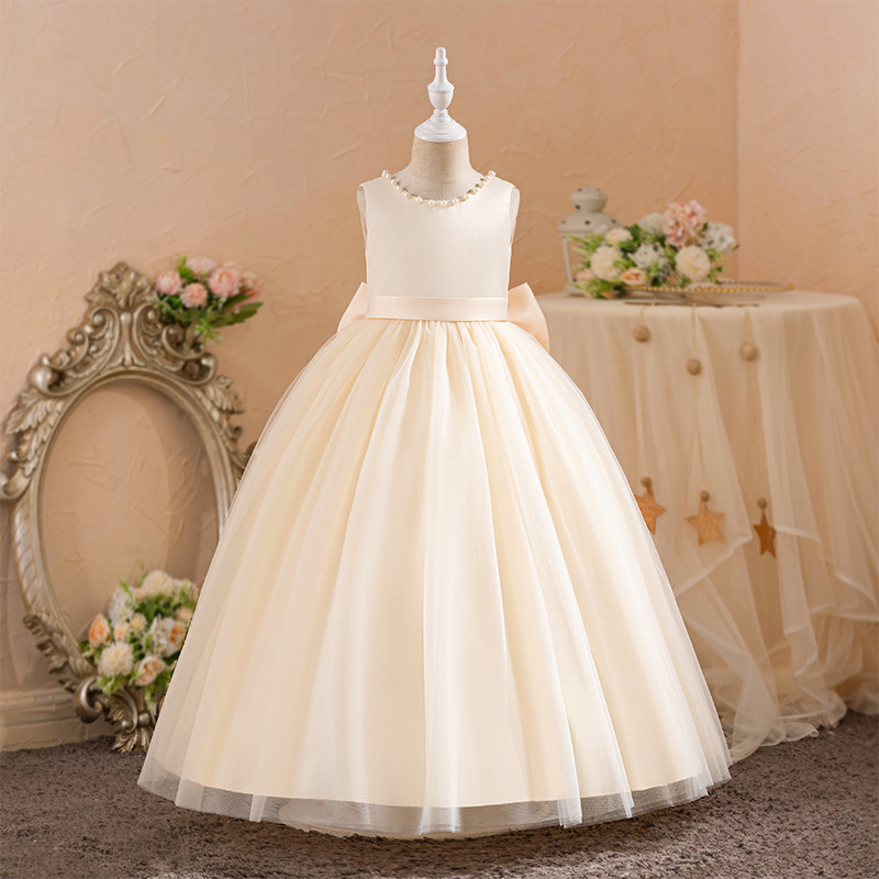 Girl's party host long dress fluffy yarn princess dress flower girl wedding dress piano catwalk show costume Girl's party host long dress fluffy yarn princess dress flower girl wedding dress piano catwalk show costume