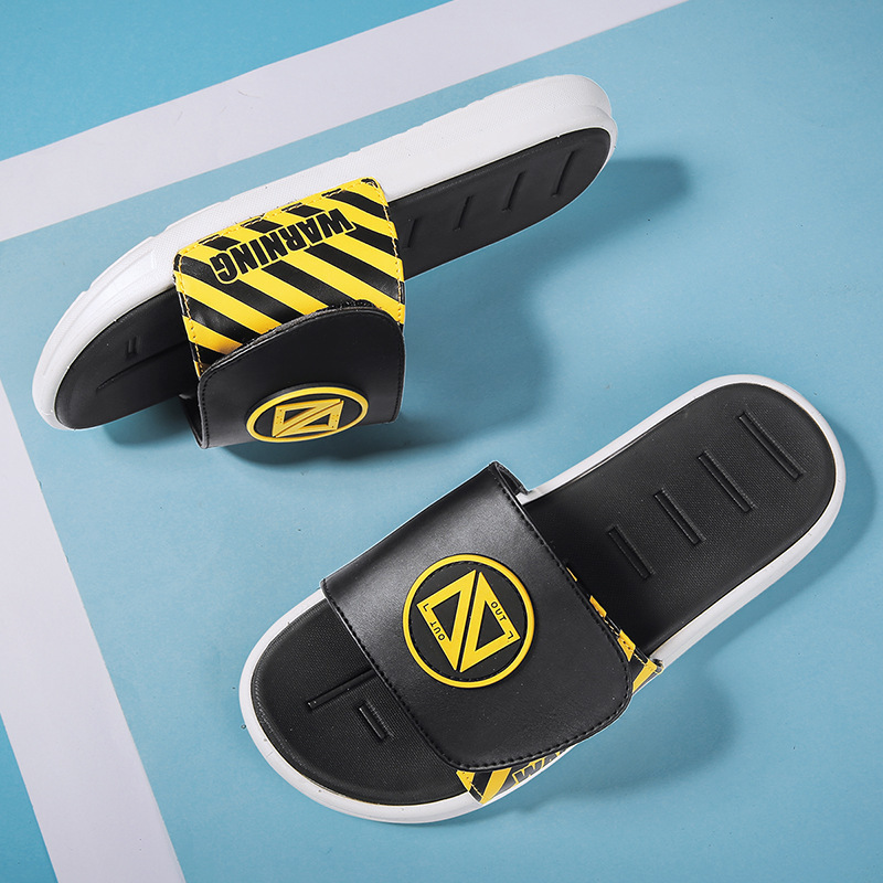 Summer Casual Beach Thick-Soled Outdoor Open-Toe Velcro Quality Trendy Sandals Men's Latex Basketball Slippers