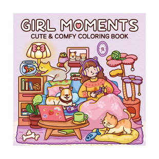 Cross-border New Coloring Book GIRL MOMENTS Graffiti Coloring Drawing Book Cute Comfortable Coloring Book Coloring Book