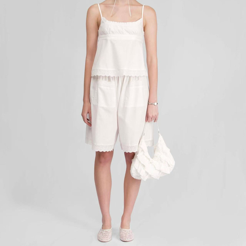 European and American Cross-Border New Summer Suit Camisole Shorts Lace Women's Clothing European and American Cross-Border New Summer Suit Camisole Shorts Lace Women's Clothing