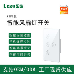 Tuya App Us Plug Fan Light Wifi Switch Smart Touch Switch Smart Speaker Voice Control Light Switch